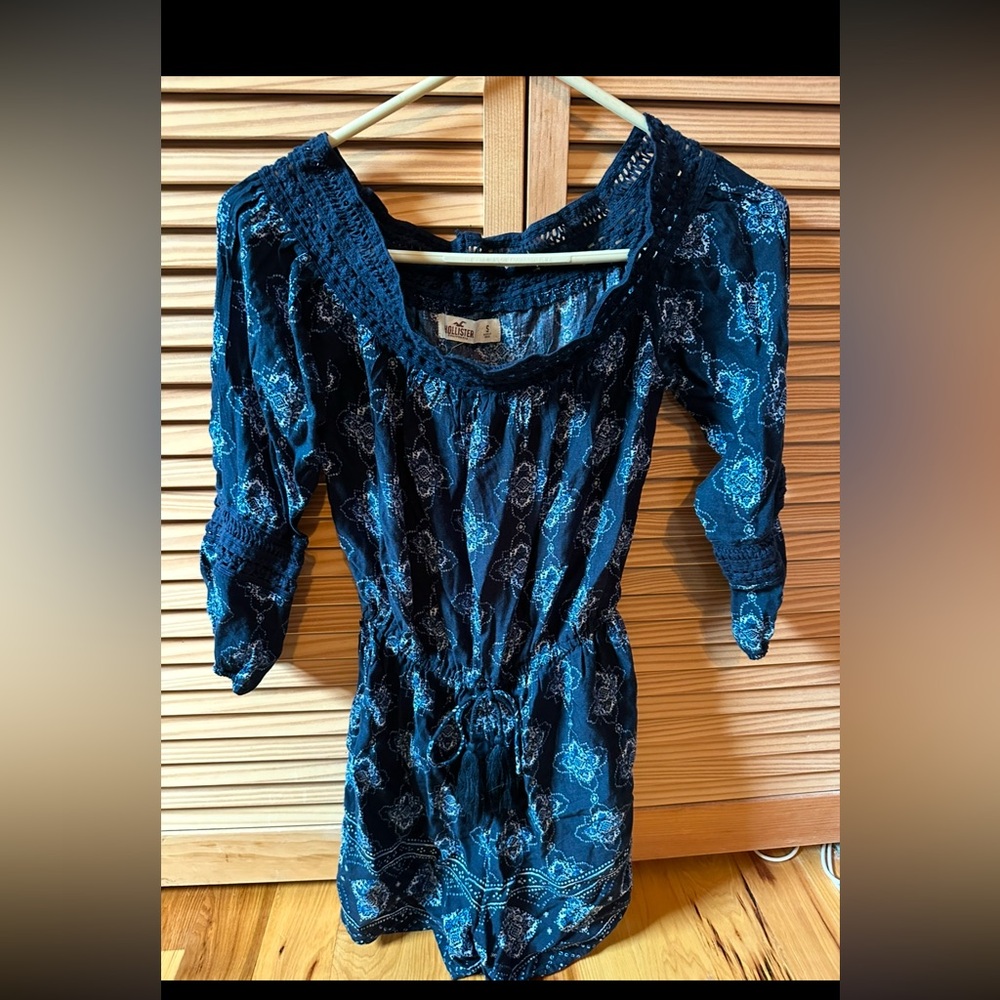 Hollister Boho Romper Jumpsuit in Navy